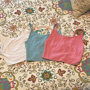 Women's Bralette / Ribbed Cropped Tank Top Set - Set of 3